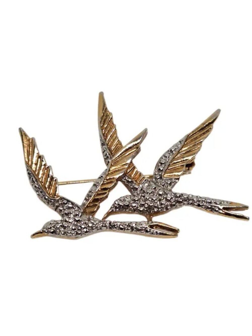 Vintage 80s Michele Lynn Birds Flying Brooch